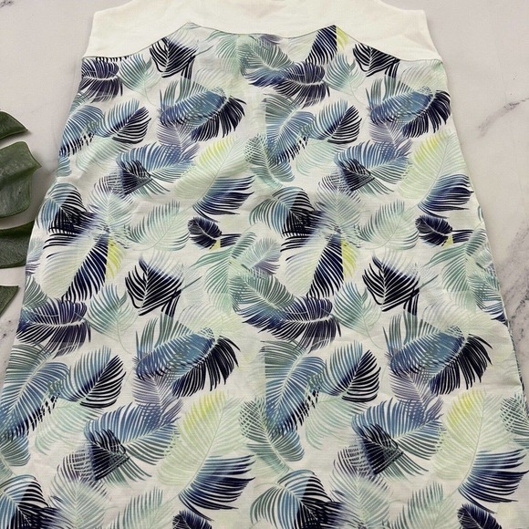 Carve Designs Tropical Leaf Print Shift Dress Size XS Blue Green Pockets Strappy - Picture 3 of 11